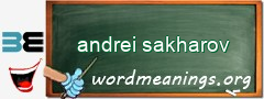 WordMeaning blackboard for andrei sakharov